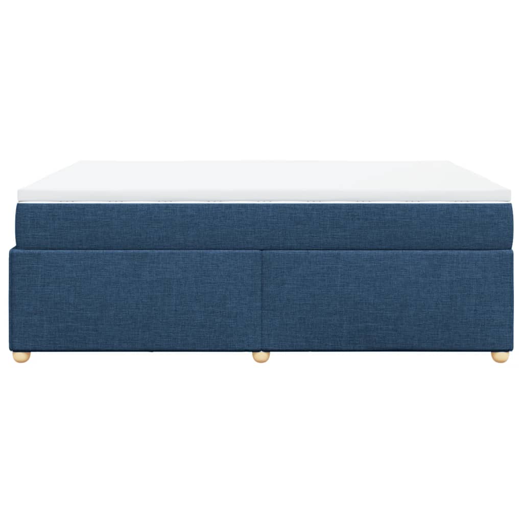 Sommier à lattes de lit avec matelas Bleu 160x200 cm Tissu