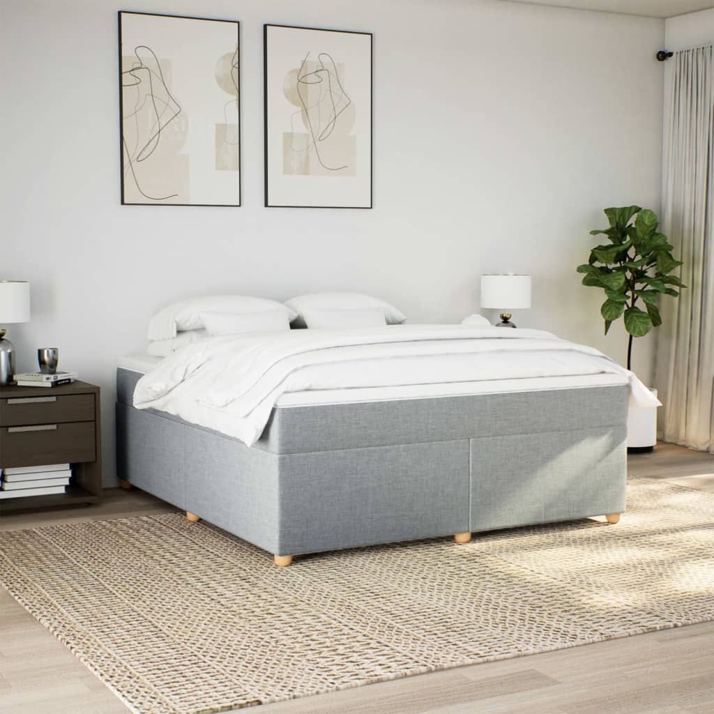 Sommier à lattes de lit avec matelas Gris clair 180x200cm Tissu - XIOS