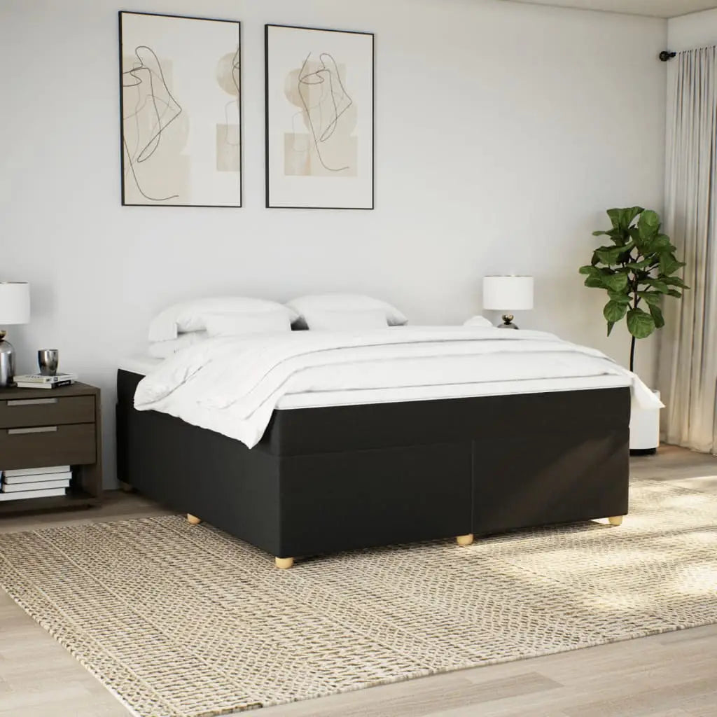 Sommier à lattes de lit avec matelas Noir 180x200 cm Tissu - XIOS