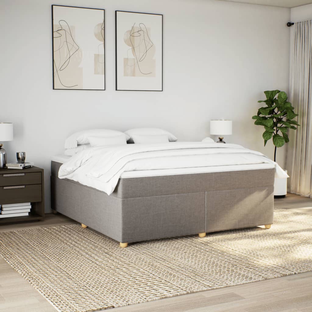 Sommier à lattes de lit avec matelas Taupe 180x200 cm Tissu - XIOS