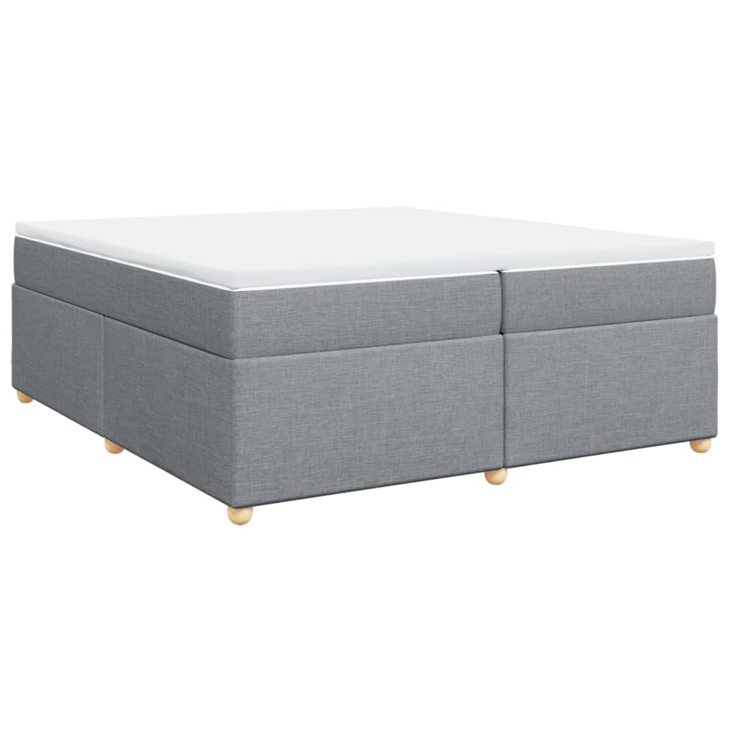 Sommier à lattes de lit avec matelas Gris clair 200x200cm Tissu - XIOS