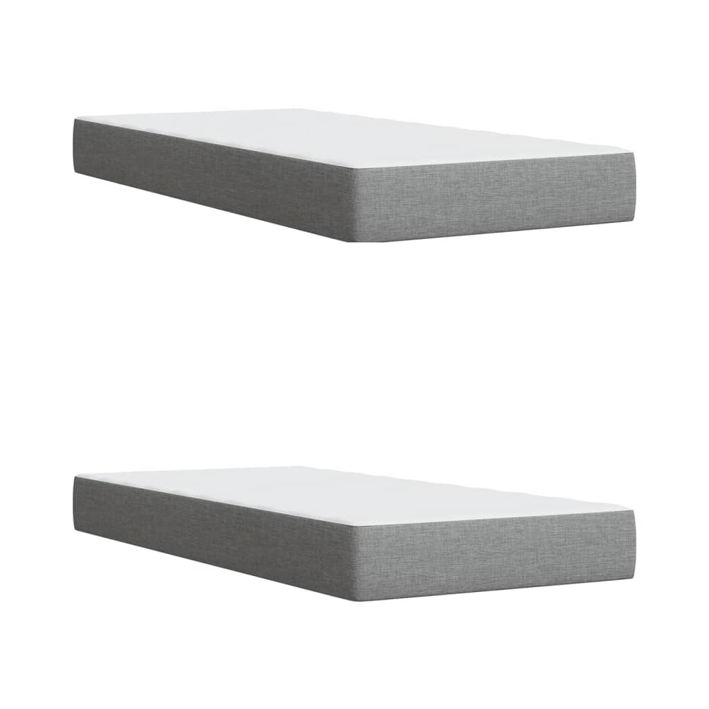Sommier à lattes de lit avec matelas Gris clair 200x200cm Tissu - XIOS