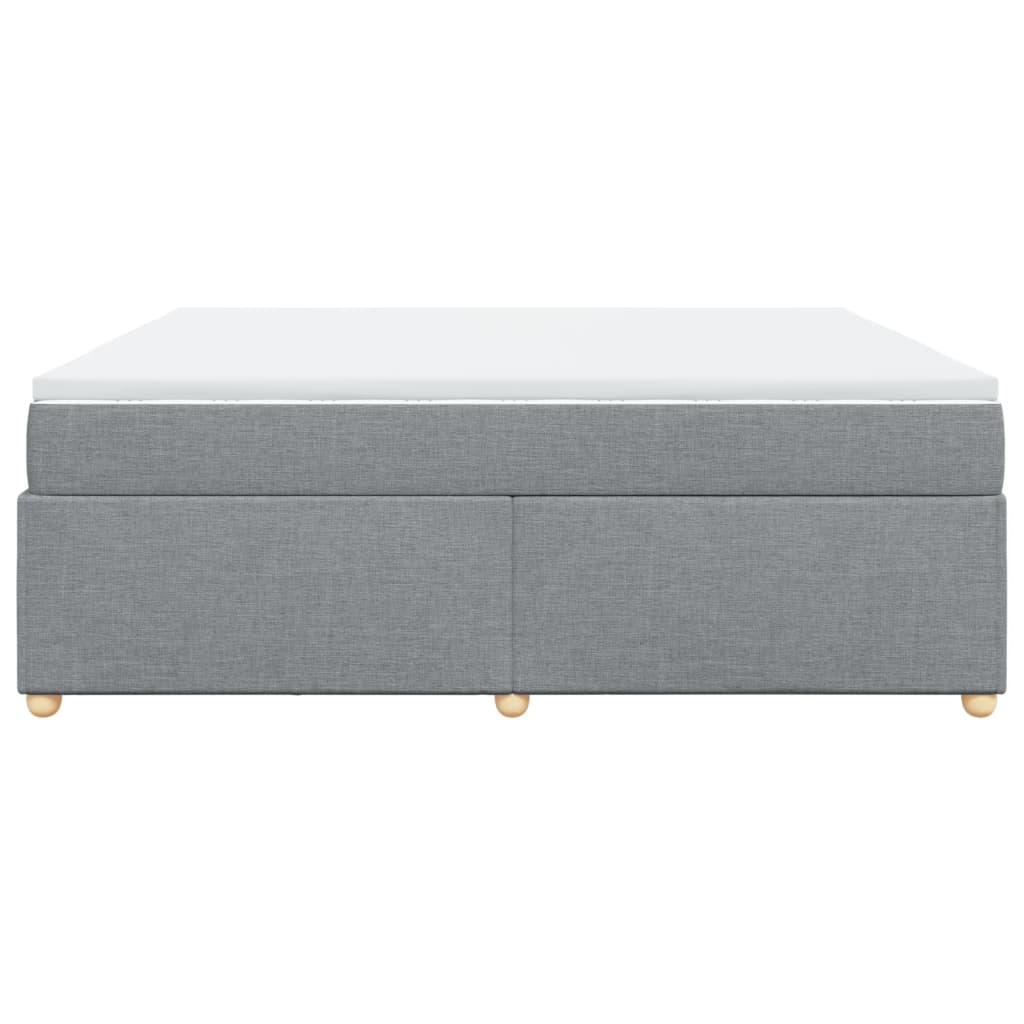 Sommier à lattes de lit avec matelas Gris clair 200x200cm Tissu - XIOS