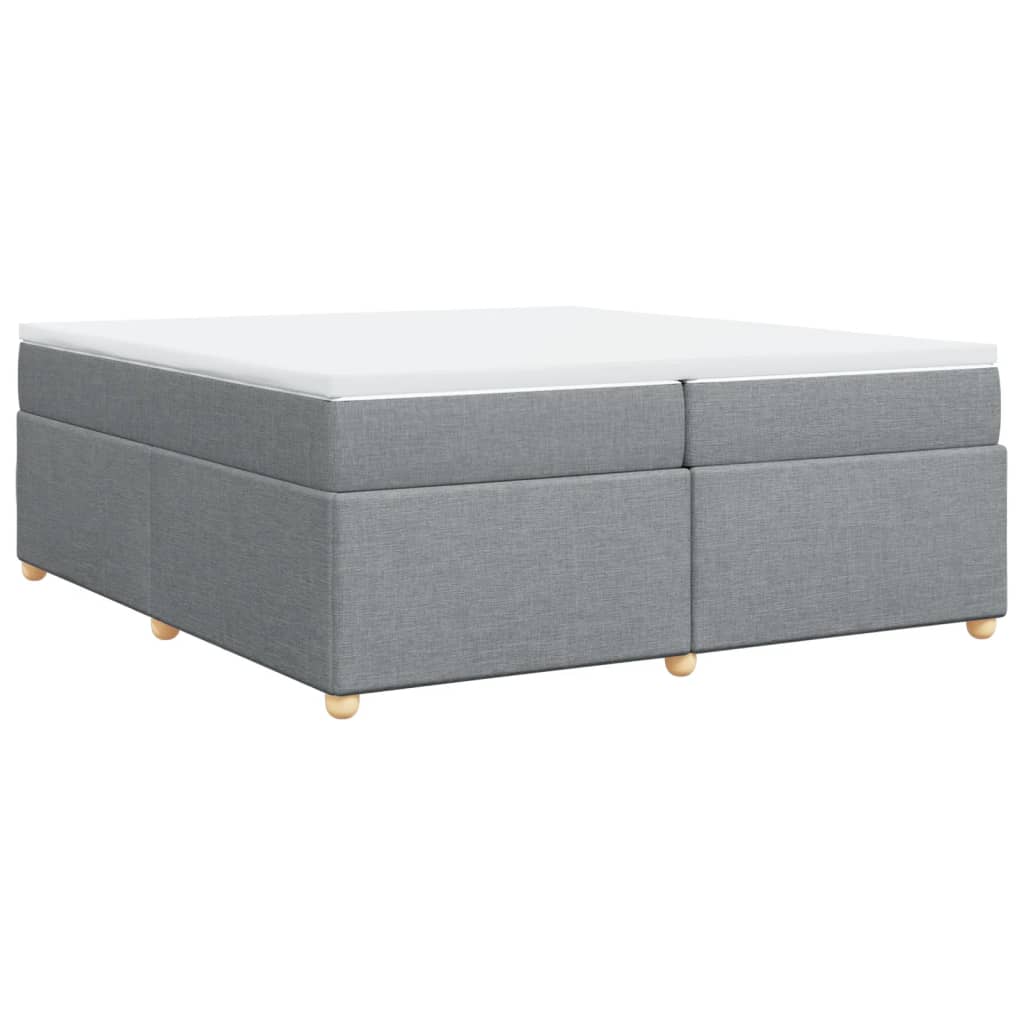 Sommier à lattes de lit avec matelas Gris clair 200x200cm Tissu - XIOS
