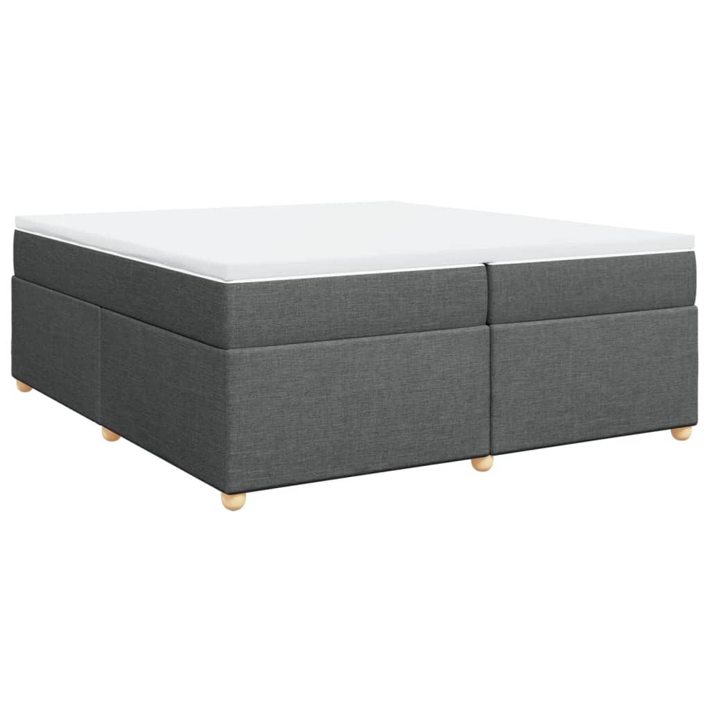 Sommier à lattes de lit avec matelas Gris foncé 200x200cm Tissu - XIOS