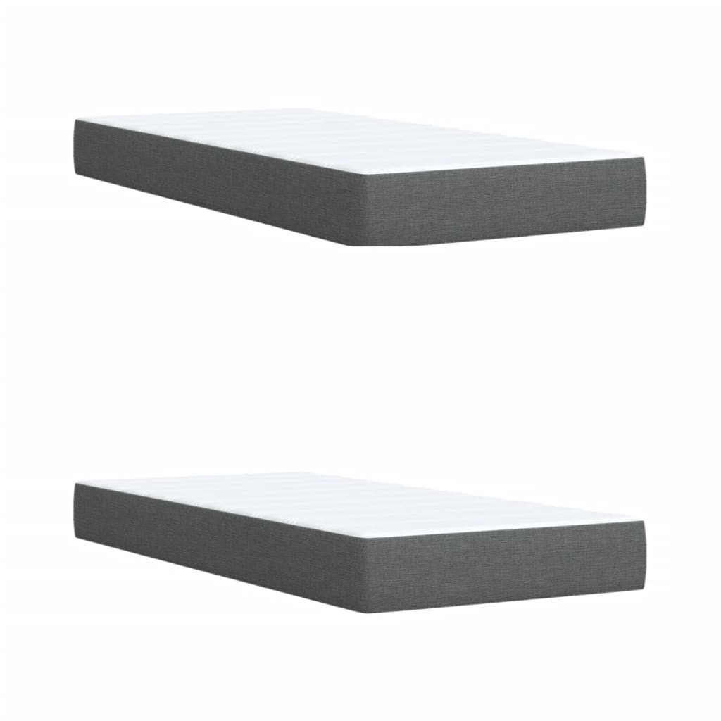 Sommier à lattes de lit avec matelas Gris foncé 200x200cm Tissu - XIOS