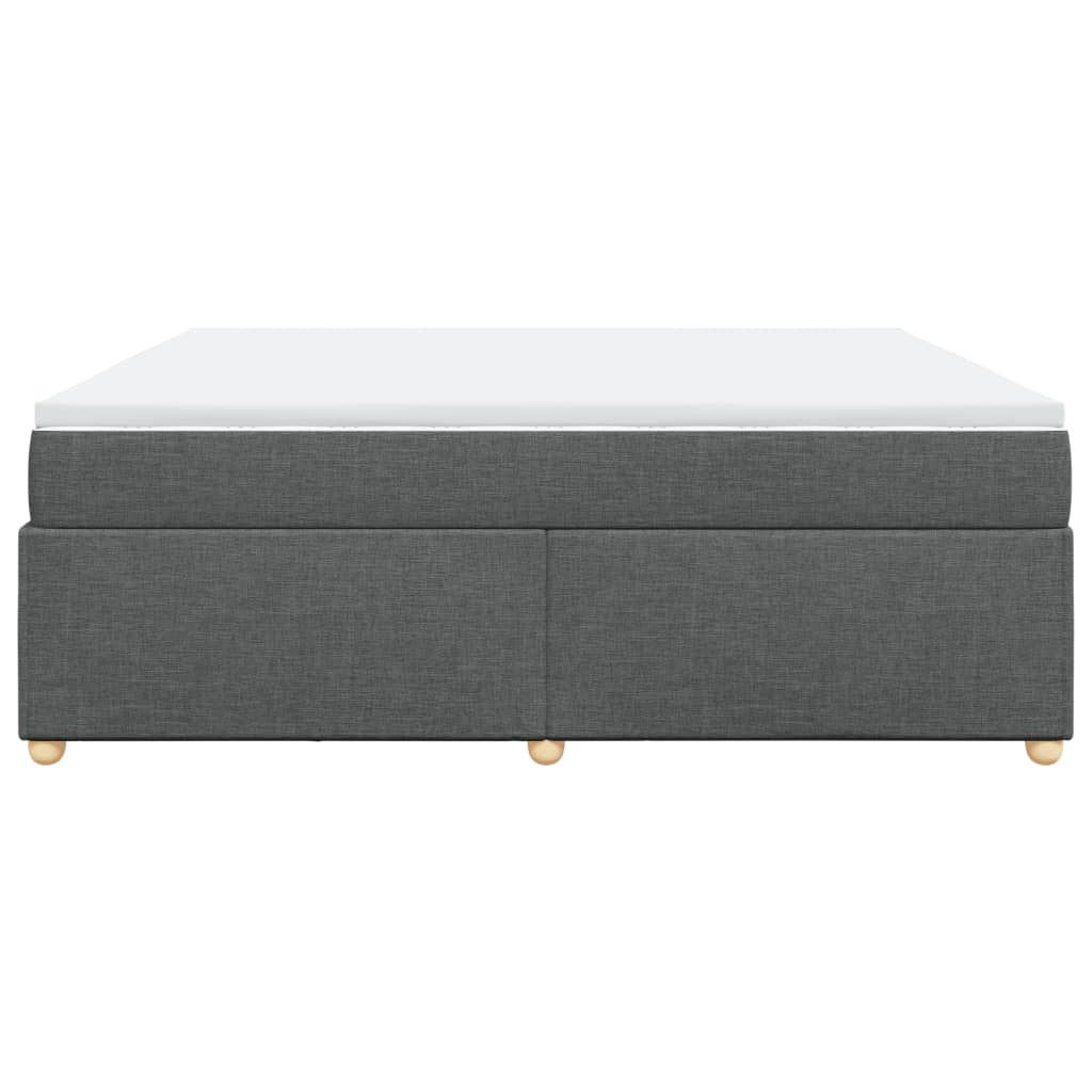 Sommier à lattes de lit avec matelas Gris foncé 200x200cm Tissu - XIOS