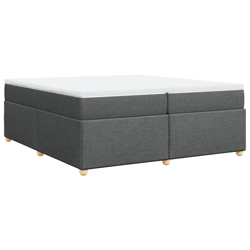 Sommier à lattes de lit avec matelas Gris foncé 200x200cm Tissu - XIOS
