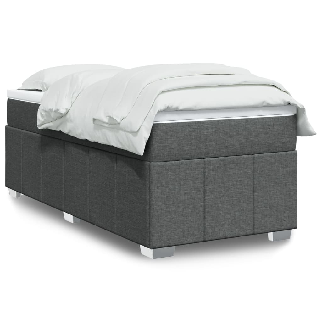 Sommier à lattes de lit avec matelas Gris foncé 80x200 cm Tissu - XIOS
