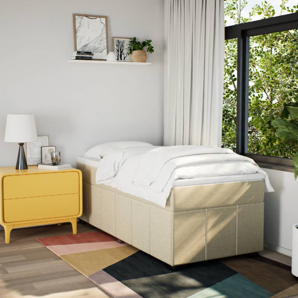 Sommier à lattes de lit avec matelas Crème 80x200 cm Tissu - XIOS