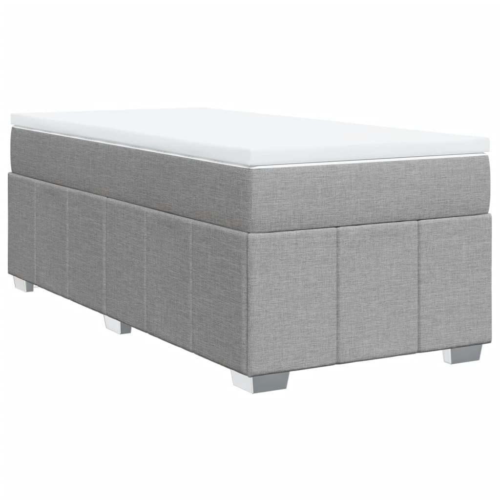 Sommier à lattes de lit et matelas Gris clair 90x190 cm Tissu - XIOS