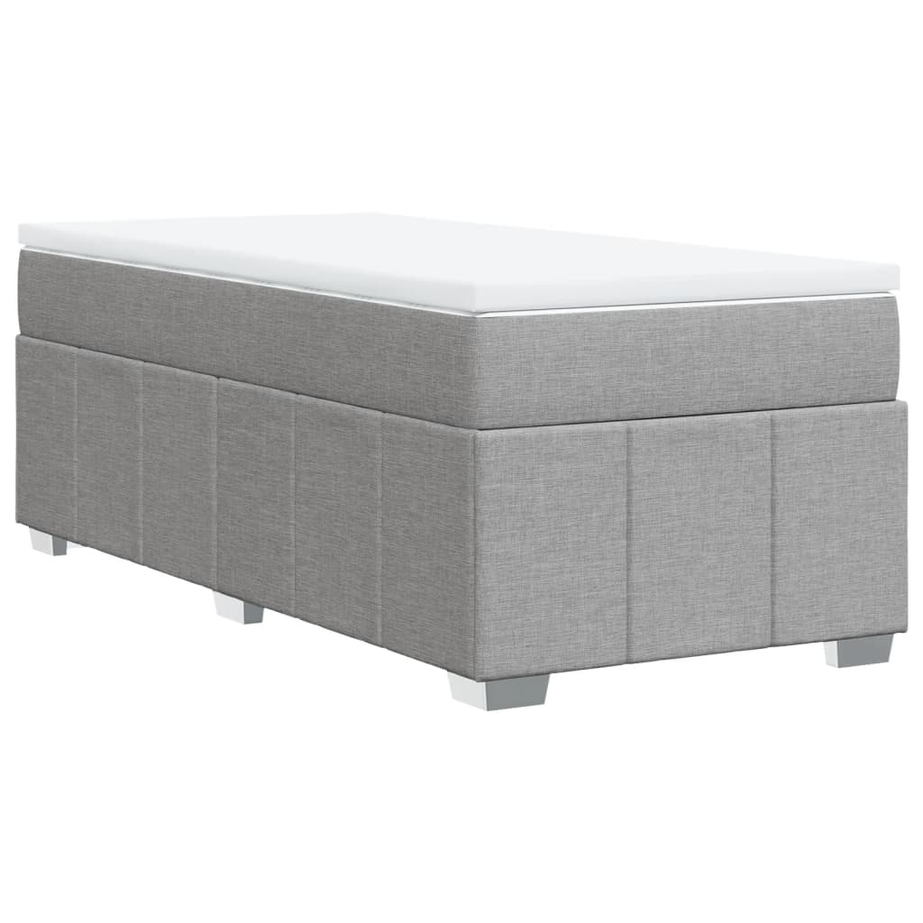 Sommier à lattes de lit et matelas Gris clair 90x190 cm Tissu - XIOS