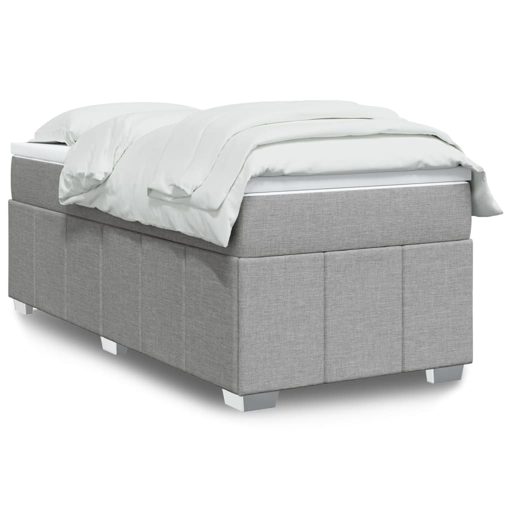 Sommier à lattes de lit et matelas Gris clair 90x190 cm Tissu - XIOS