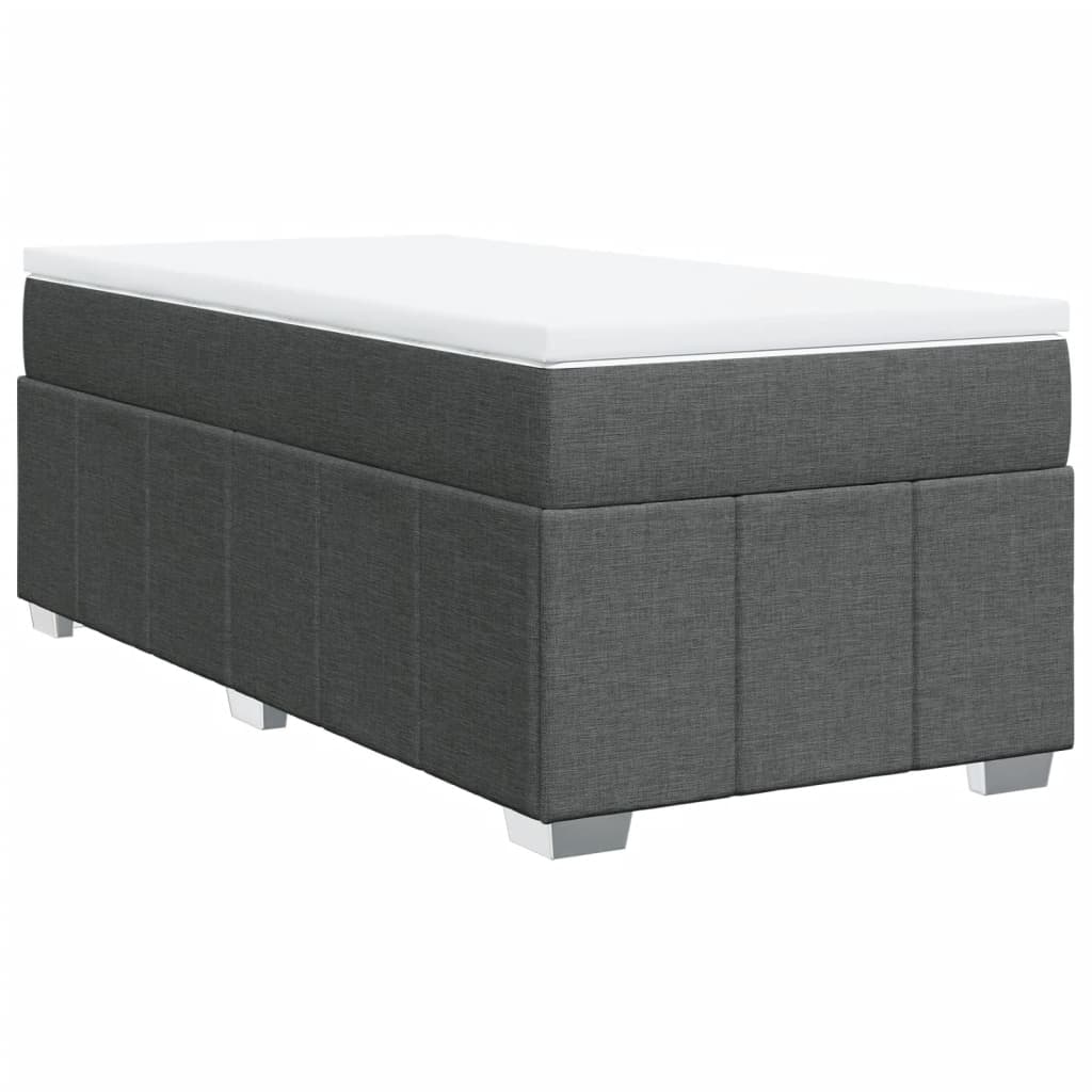 Sommier à lattes de lit avec matelas Gris foncé 90x200 cm Tissu - XIOS