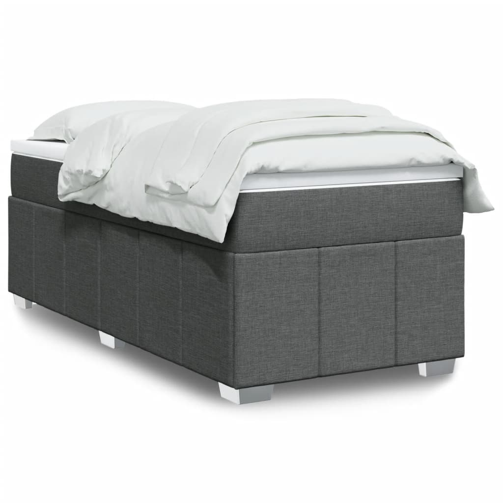 Sommier à lattes de lit avec matelas Gris foncé 90x200 cm Tissu - XIOS