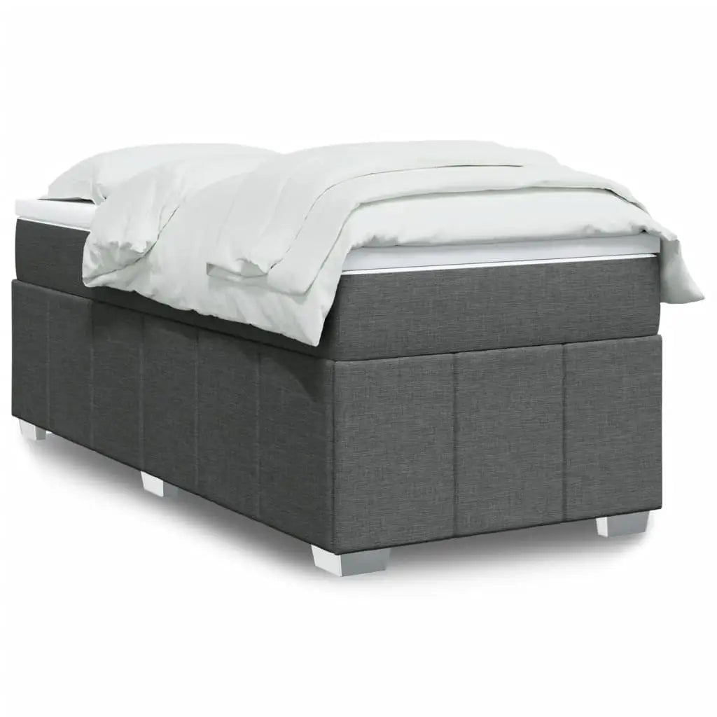 Sommier à lattes de lit avec matelas Gris foncé 90x200 cm Tissu - XIOS