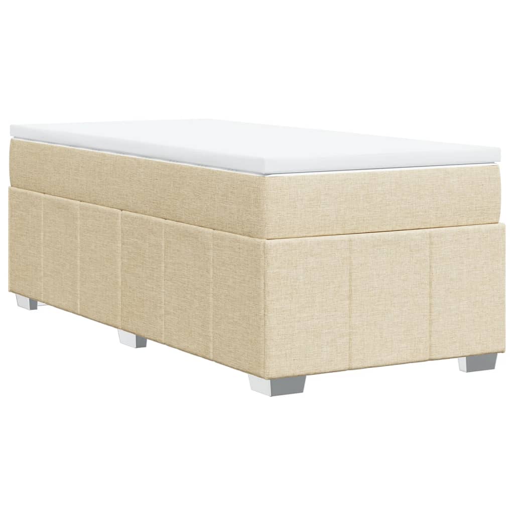 Sommier à lattes de lit avec matelas Crème 90x200 cm Tissu - XIOS