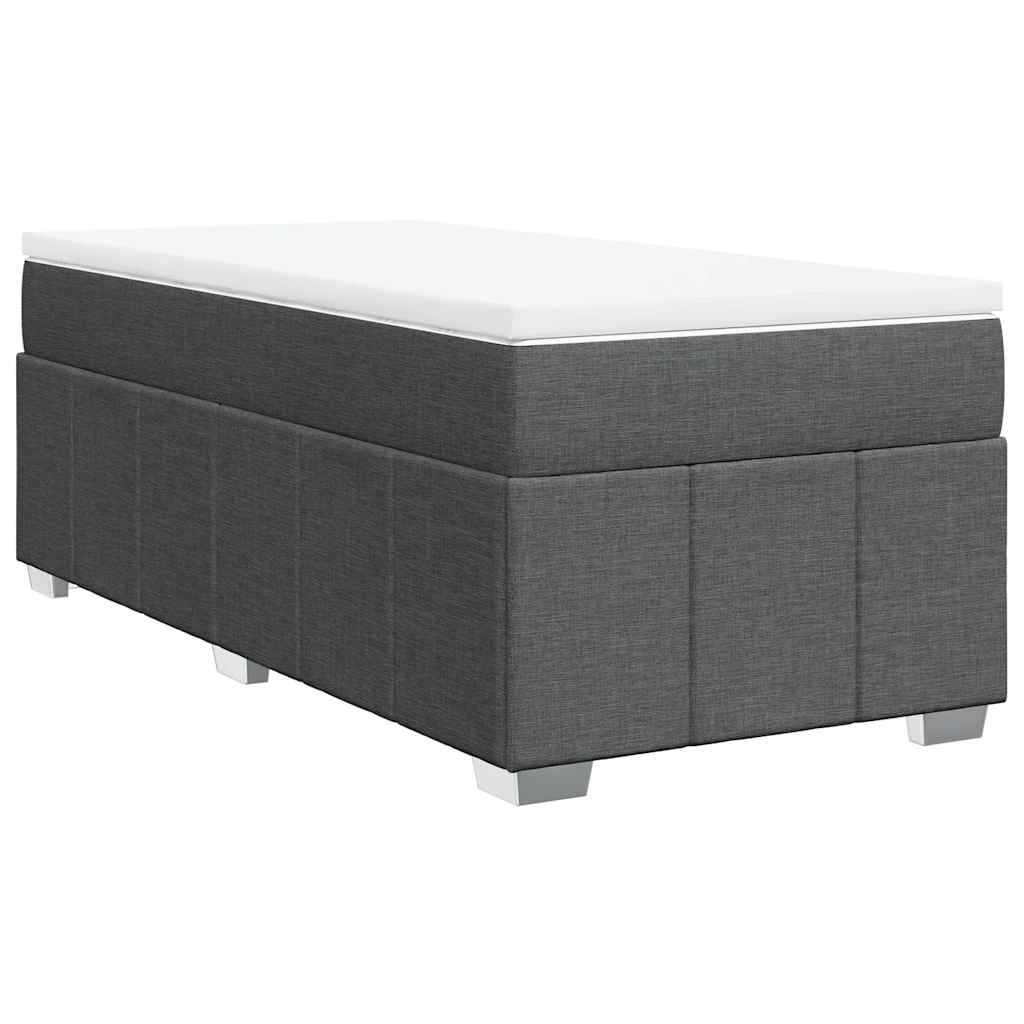 Sommier à lattes de lit avec matelas Gris foncé 100x200cm Tissu - XIOS