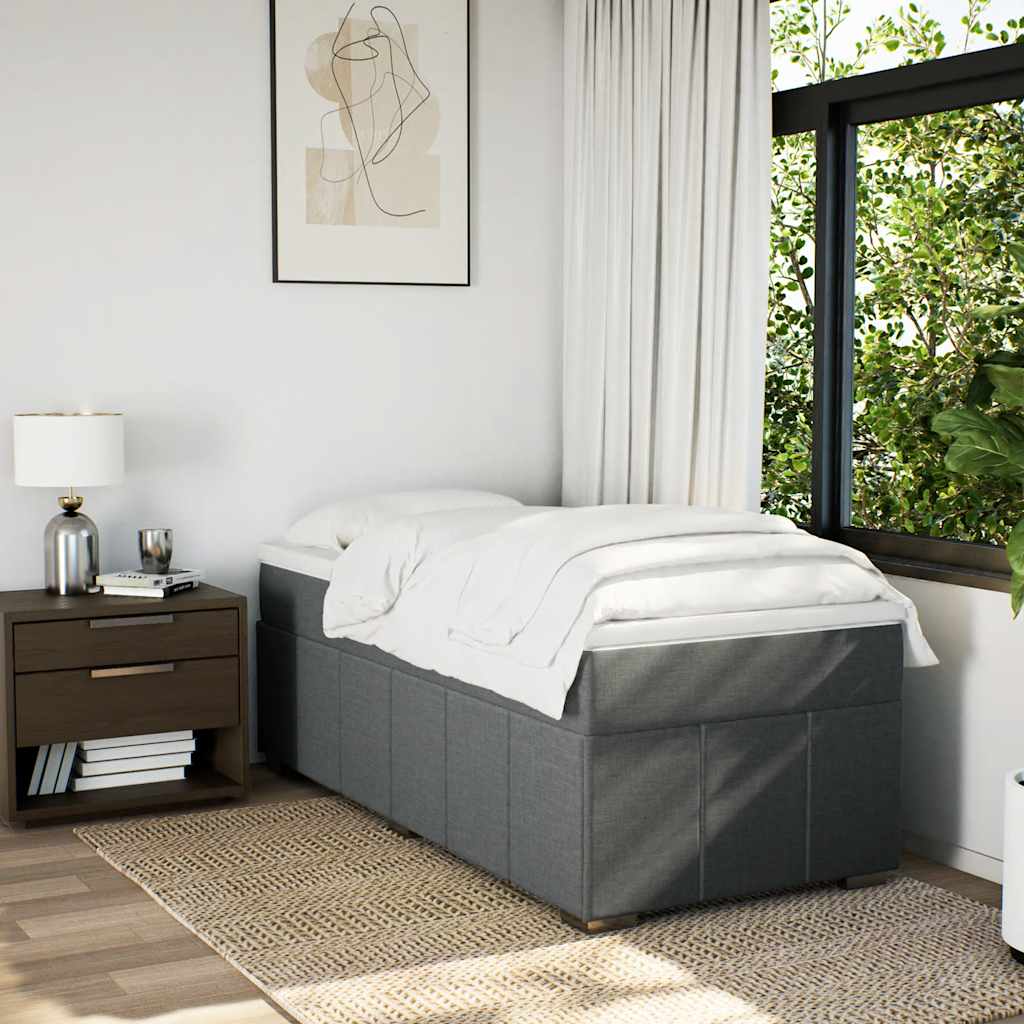 Sommier à lattes de lit avec matelas Gris foncé 100x200cm Tissu - XIOS