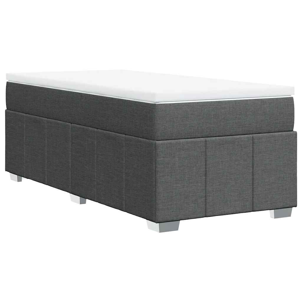 Sommier à lattes de lit avec matelas Gris foncé 100x200cm Tissu - XIOS
