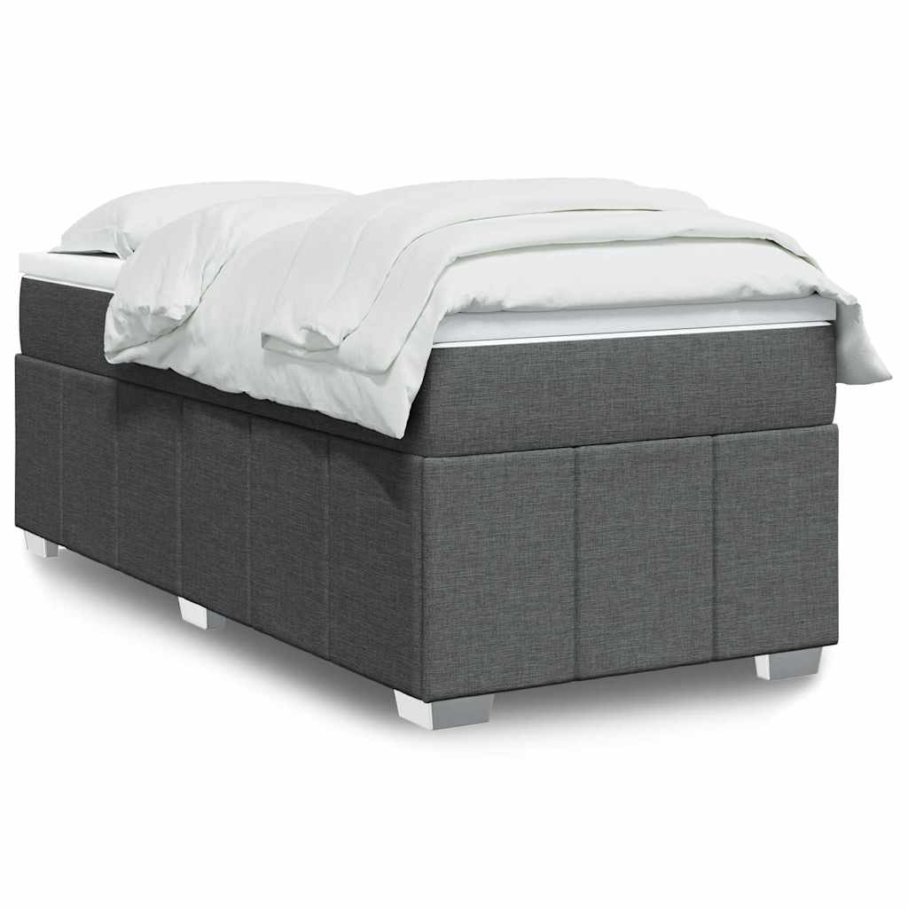 Sommier à lattes de lit avec matelas Gris foncé 100x200cm Tissu - XIOS