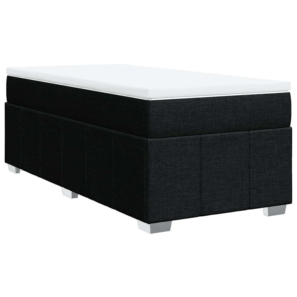 Sommier à lattes de lit avec matelas Noir 100x200 cm Tissu - XIOS