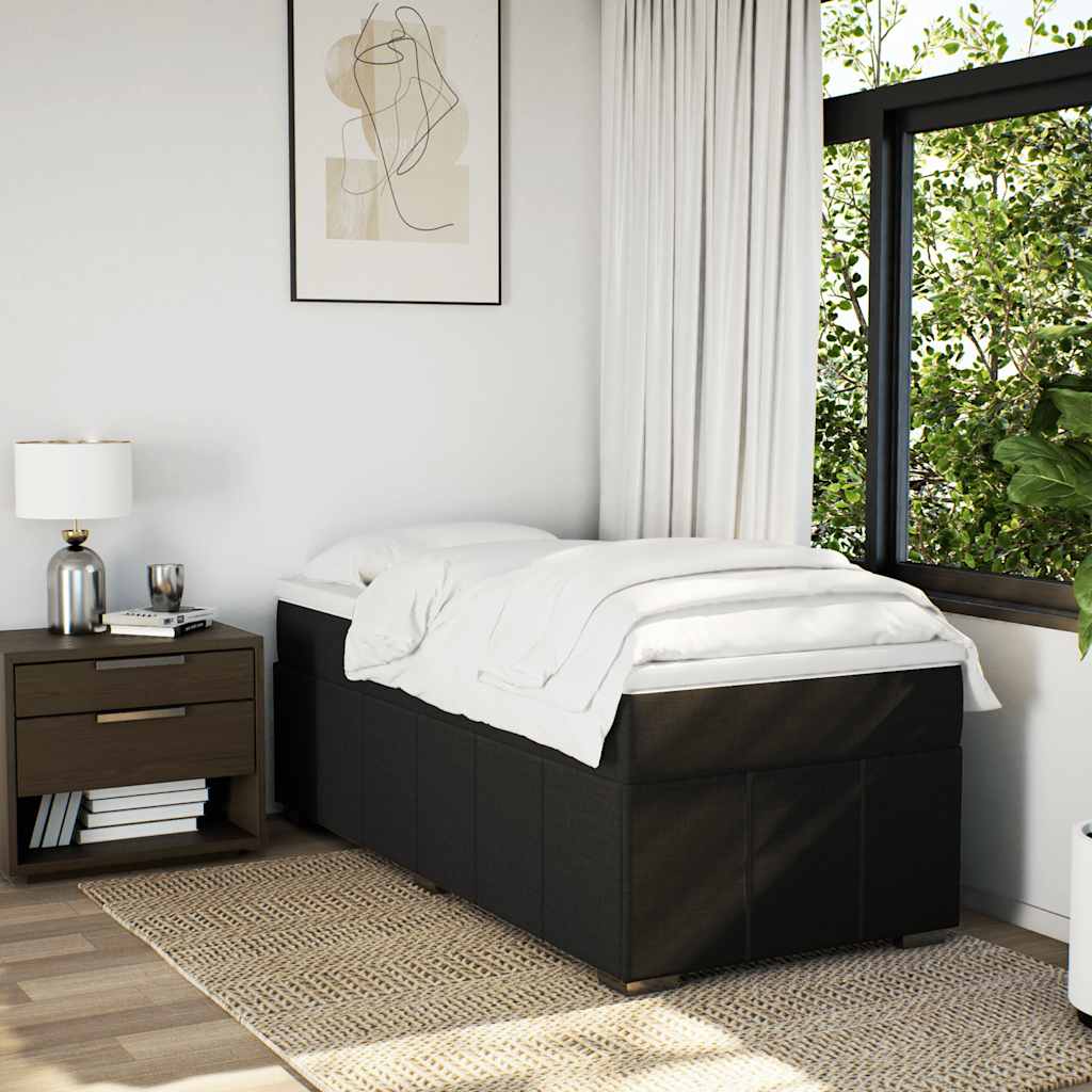 Sommier à lattes de lit avec matelas Noir 100x200 cm Tissu - XIOS
