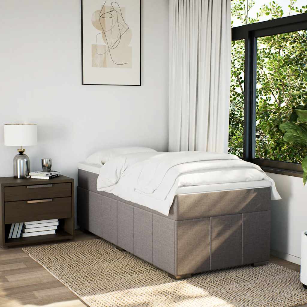 Sommier à lattes de lit avec matelas Taupe 100x200 cm Tissu - XIOS