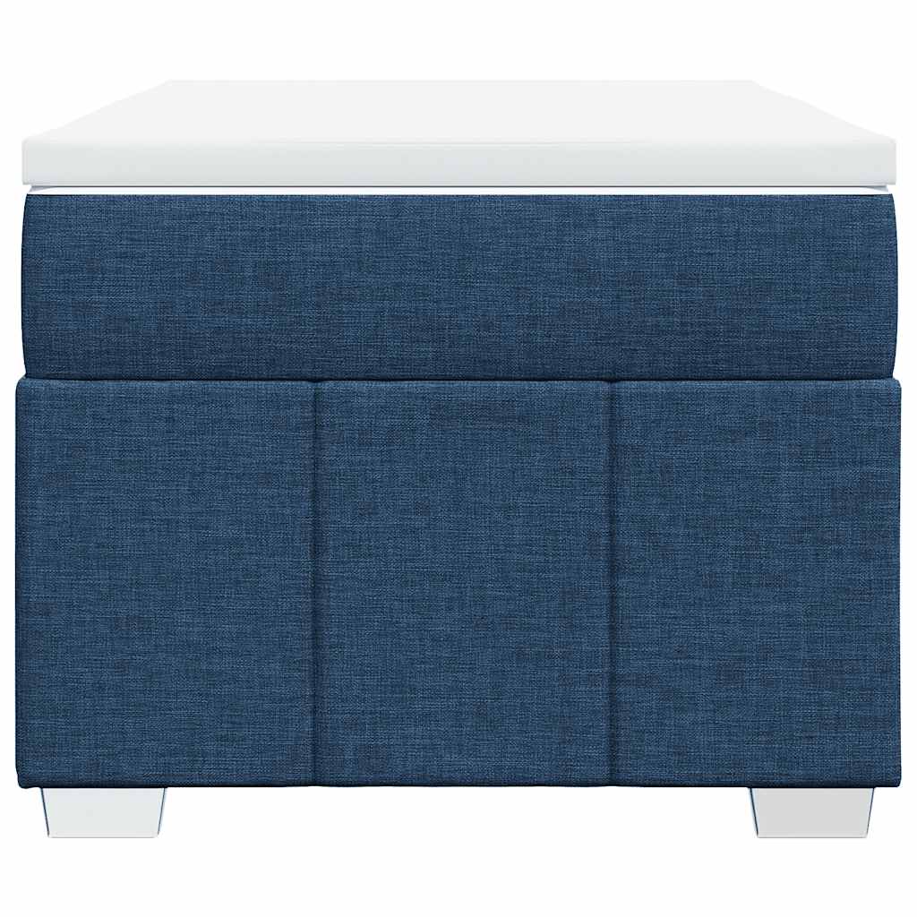 Sommier à lattes de lit avec matelas Bleu 100x200 cm Tissu