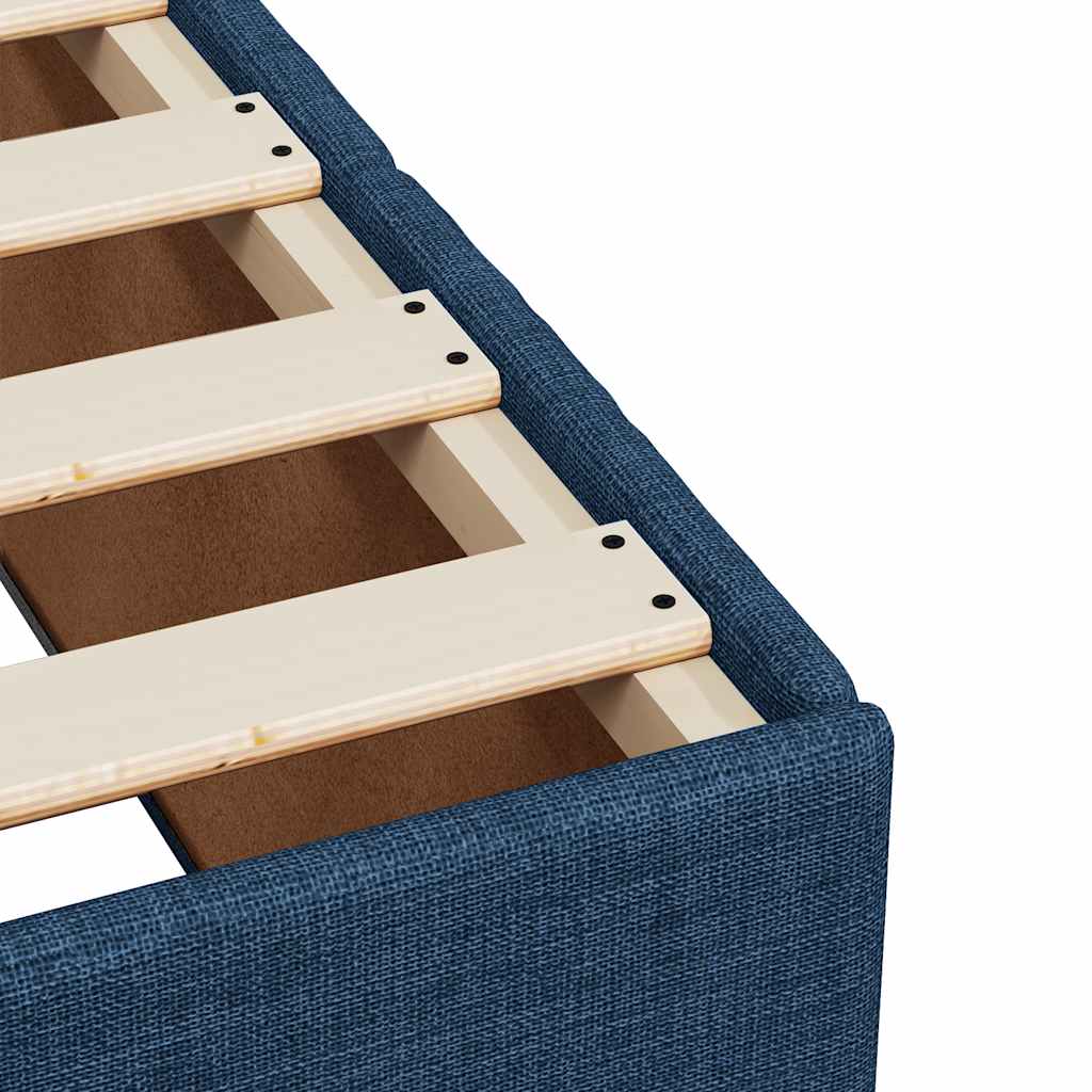 Sommier à lattes de lit avec matelas Bleu 100x200 cm Tissu - XIOS