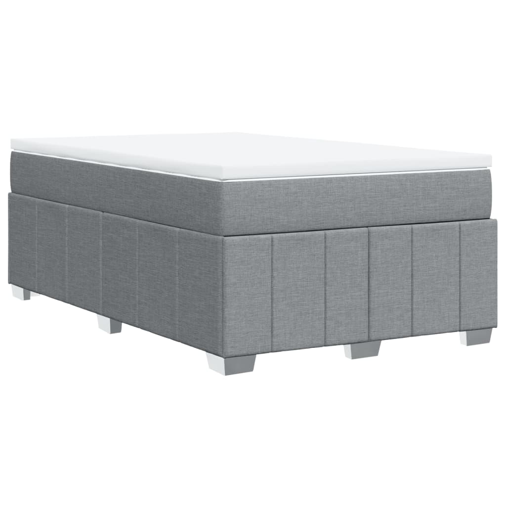 Sommier à lattes de lit et matelas gris clair 120x190 cm tissu - XIOS