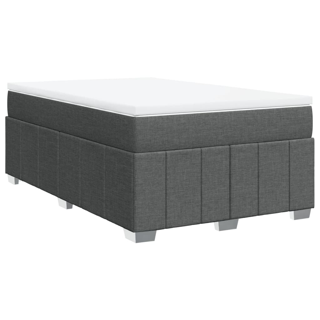 Sommier à lattes de lit avec matelas gris foncé 120x190cm tissu - XIOS