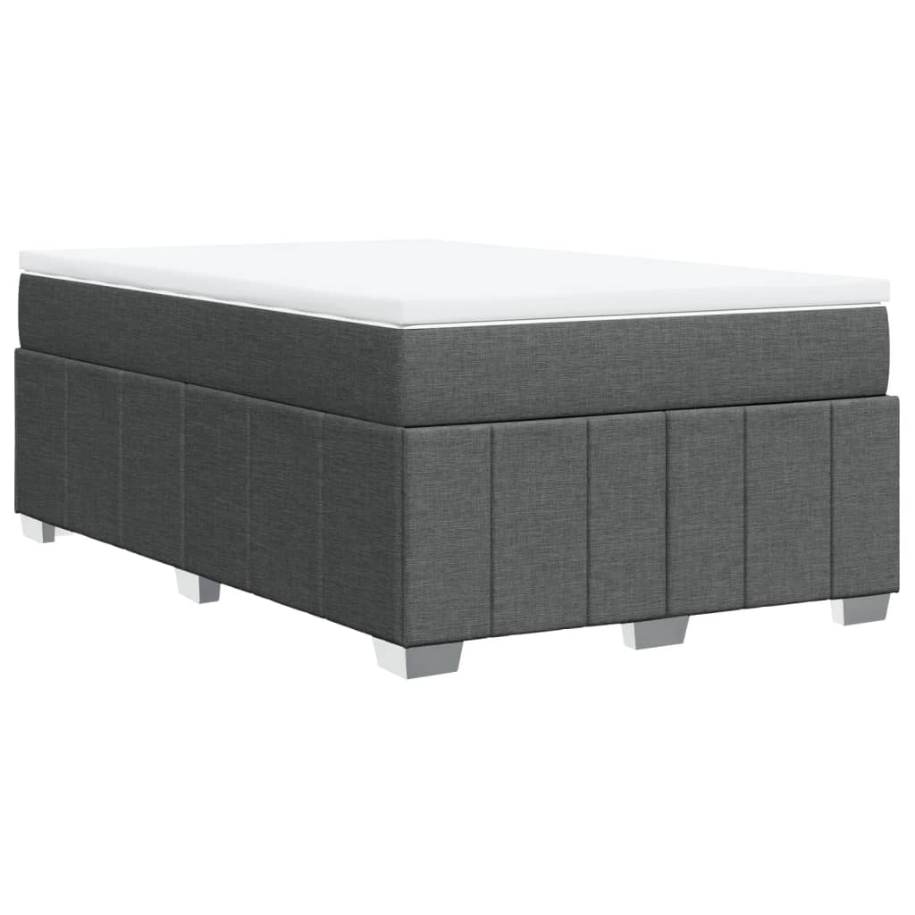 Sommier à lattes de lit avec matelas gris foncé 120x190cm tissu - XIOS