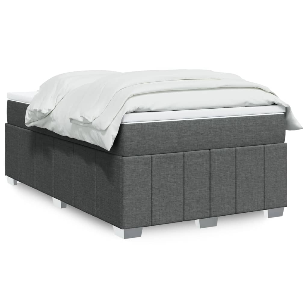 Sommier à lattes de lit avec matelas gris foncé 120x190cm tissu - XIOS