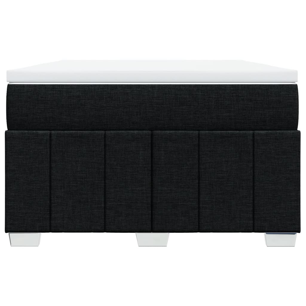 Sommier à lattes de lit avec matelas noir 120x190 cm tissu
