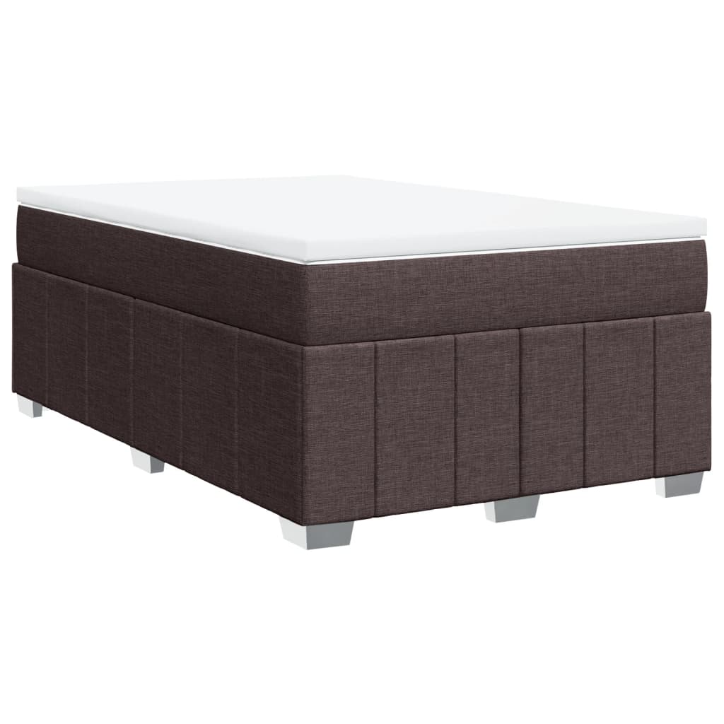Sommier à lattes de lit et matelas marron foncé 120x190cm tissu - XIOS