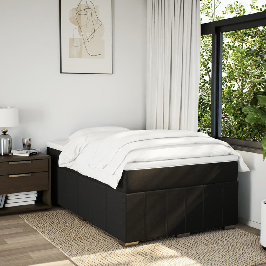 Sommier à lattes de lit et matelas marron foncé 120x190cm tissu - XIOS