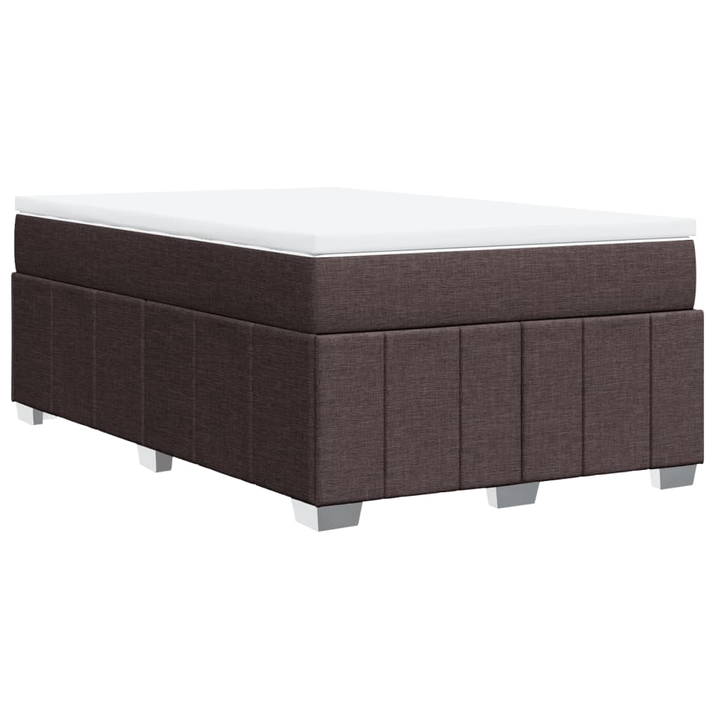 Sommier à lattes de lit et matelas marron foncé 120x190cm tissu - XIOS
