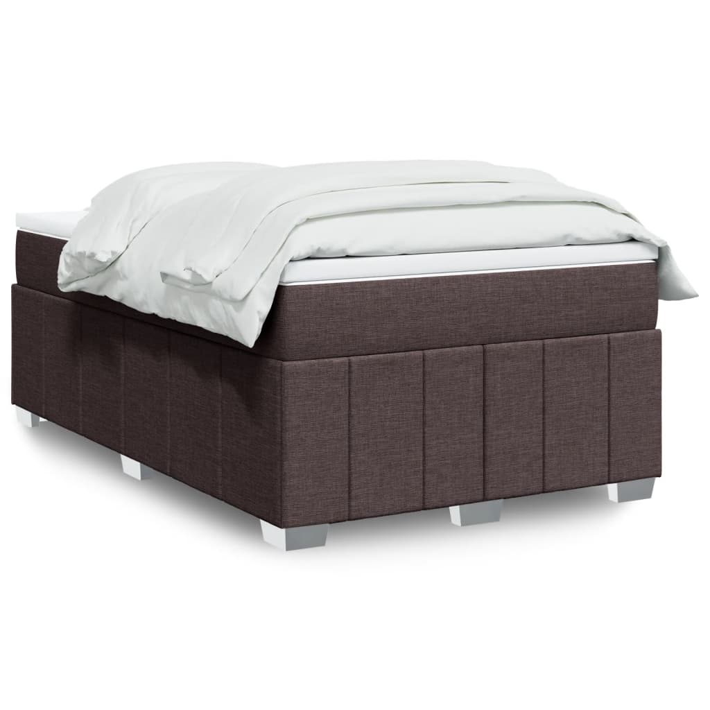Sommier à lattes de lit et matelas marron foncé 120x190cm tissu - XIOS