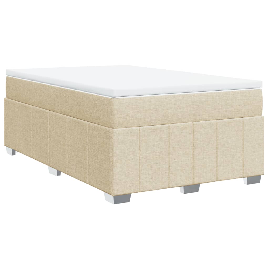 Sommier à lattes de lit avec matelas crème 120x190 cm tissu - XIOS