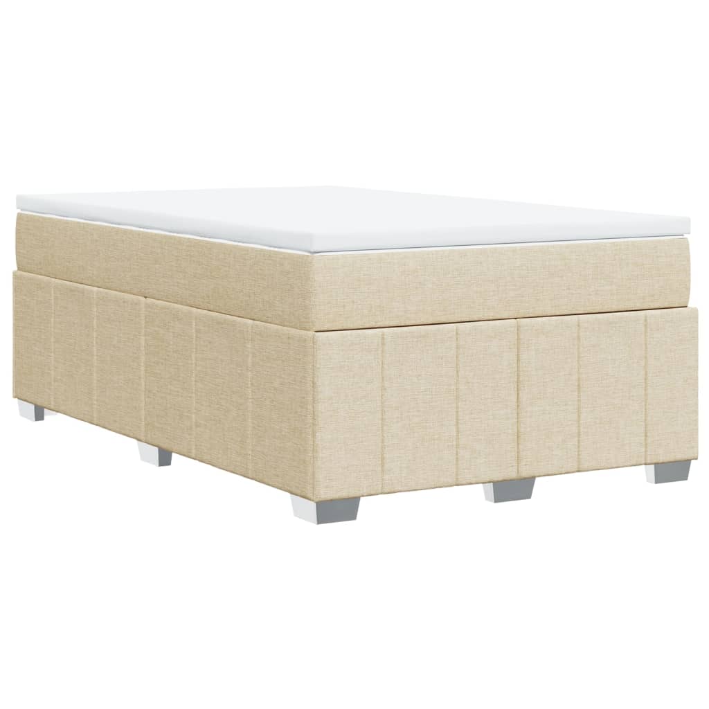 Sommier à lattes de lit avec matelas crème 120x190 cm tissu - XIOS