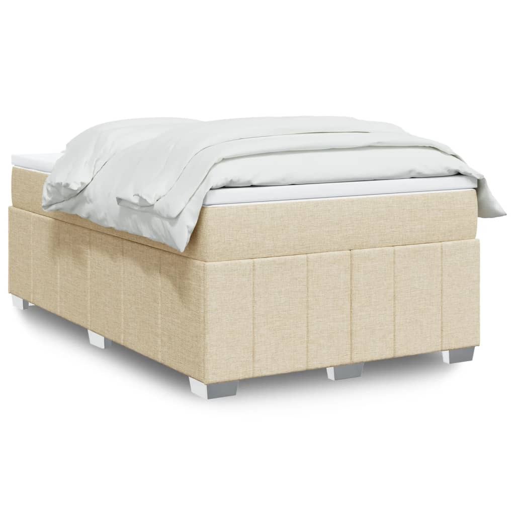 Sommier à lattes de lit avec matelas crème 120x190 cm tissu - XIOS