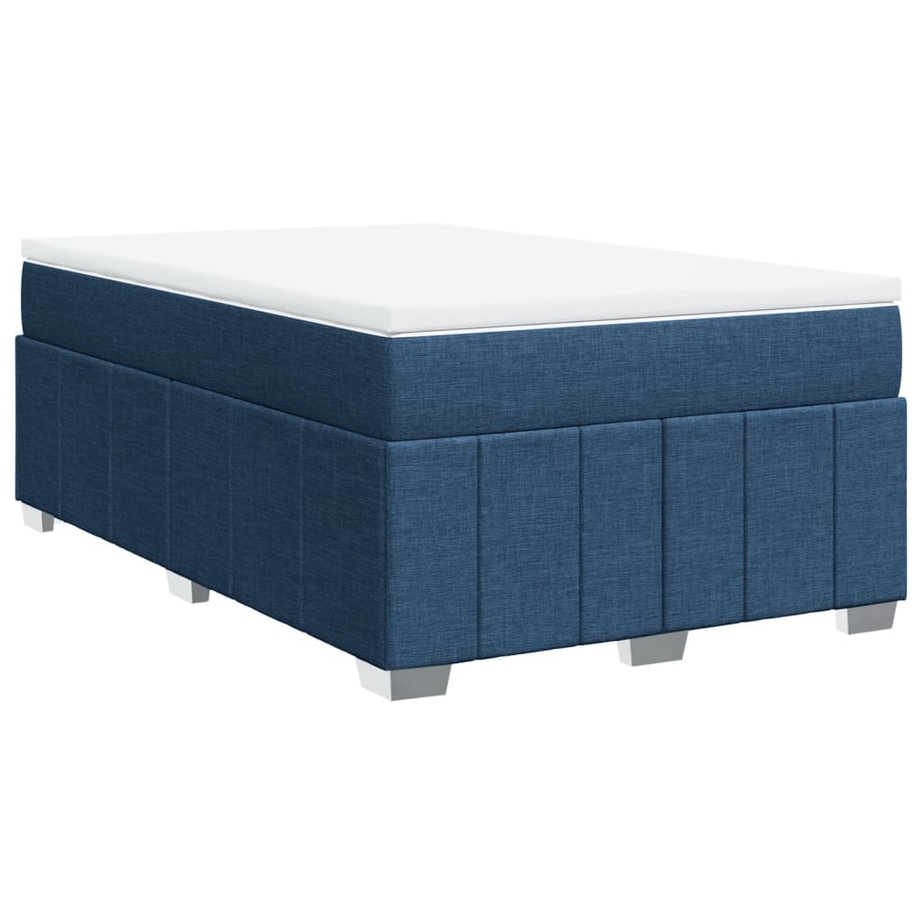 Sommier à lattes de lit avec matelas bleu 120x190 cm tissu - XIOS