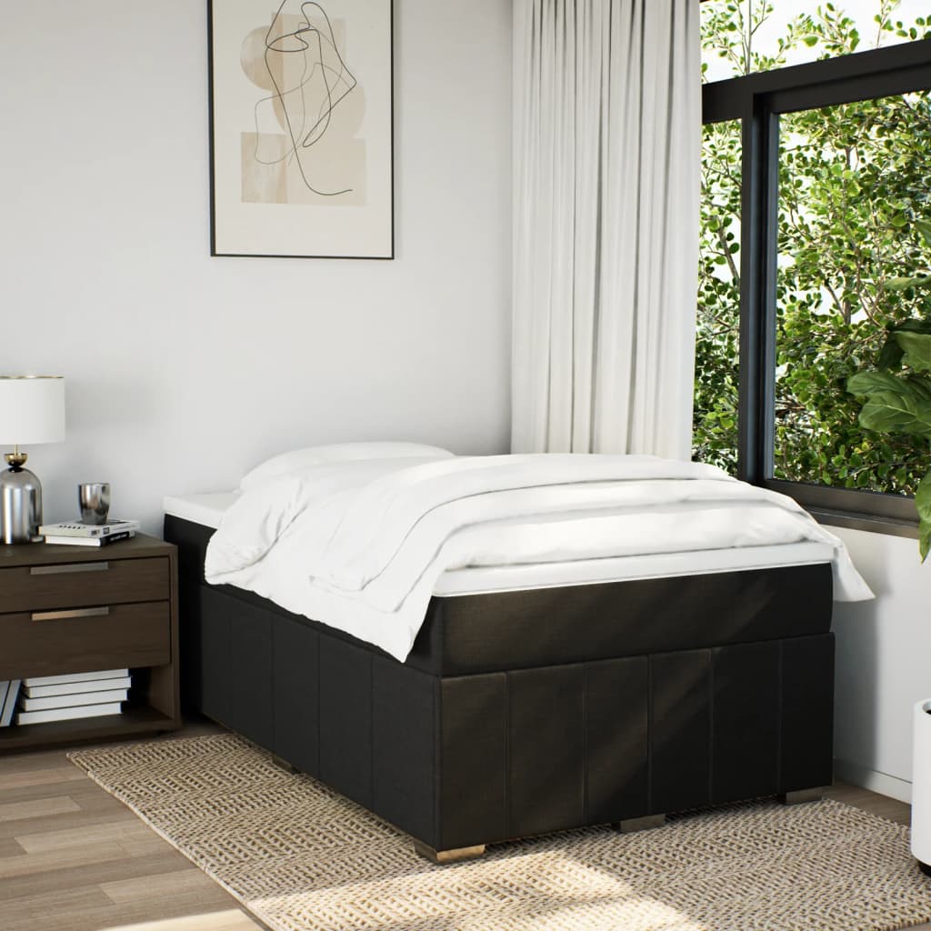 Sommier à lattes de lit avec matelas Noir 120x200 cm Tissu - XIOS