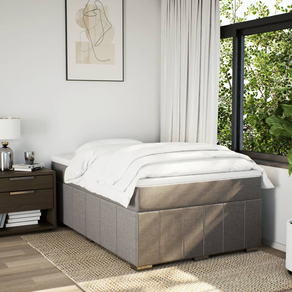 Sommier à lattes de lit avec matelas Taupe 120x200 cm Tissu - XIOS