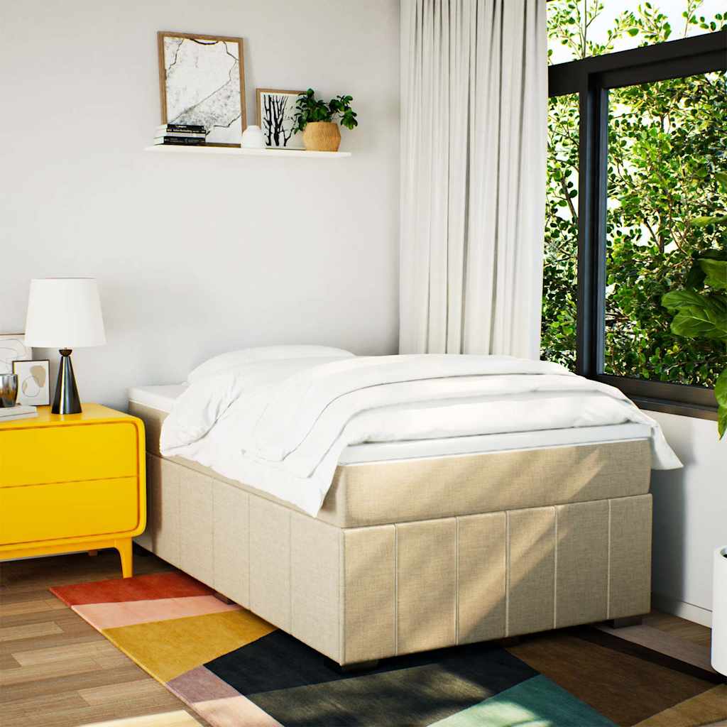 Sommier à lattes de lit avec matelas Crème 120x200 cm Tissu - XIOS