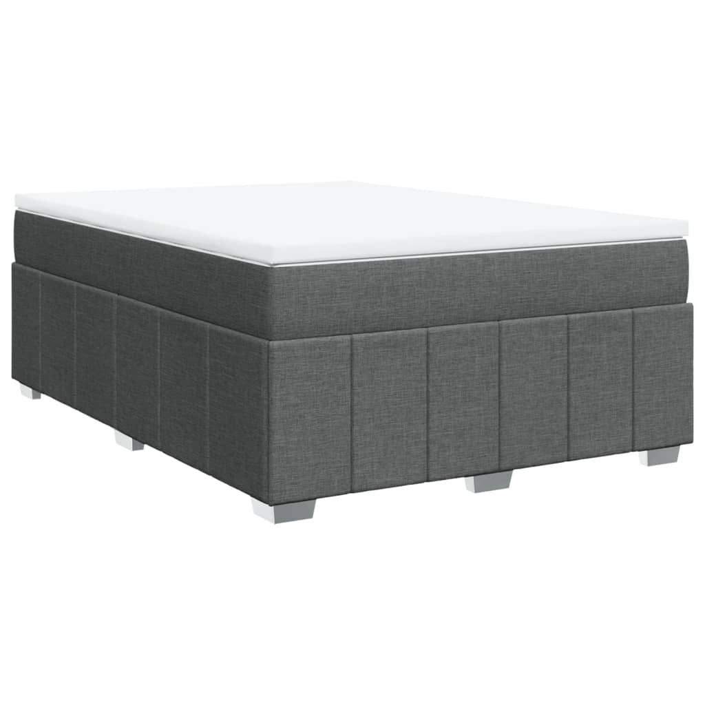 Sommier à lattes de lit avec matelas Gris foncé 140x190cm Tissu - XIOS
