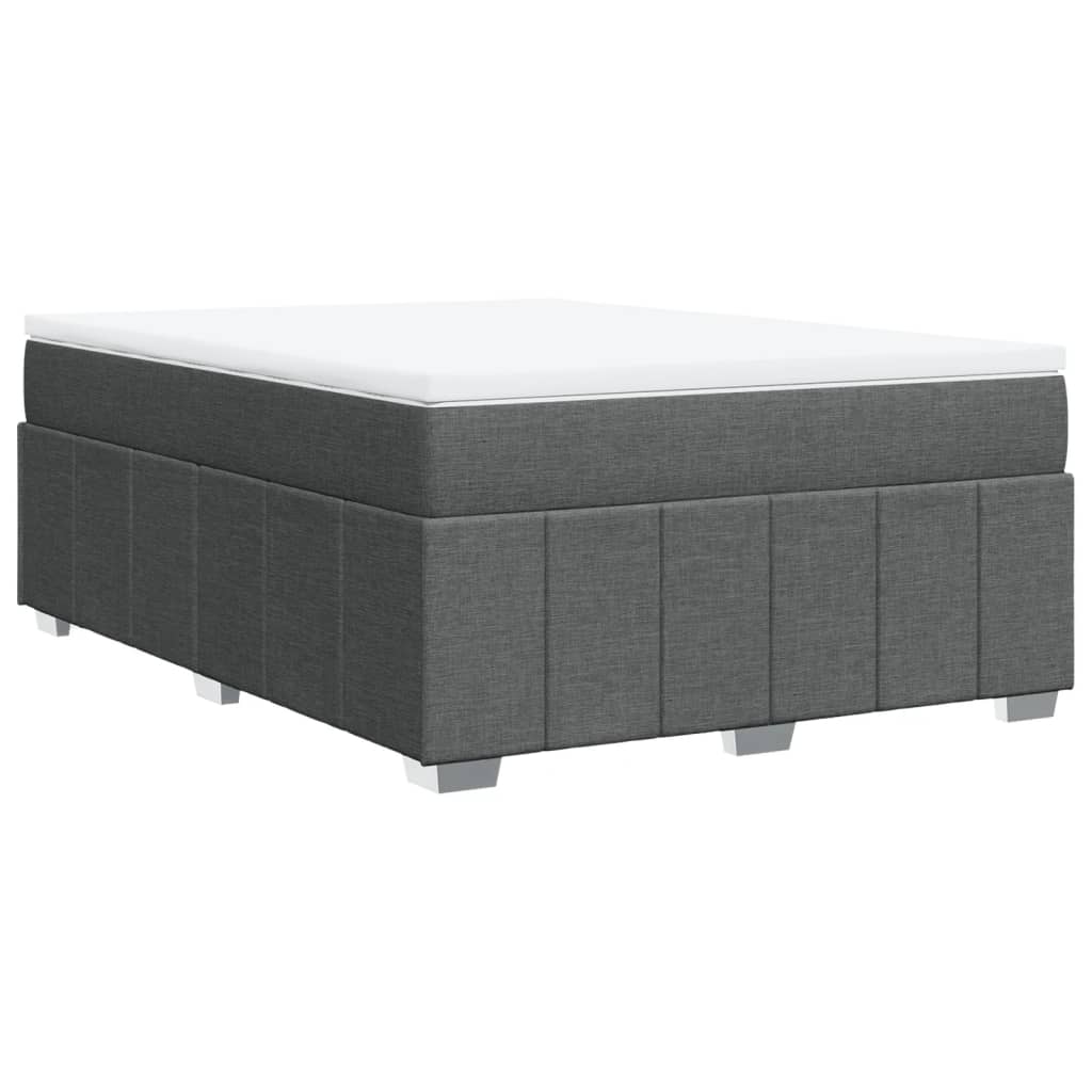 Sommier à lattes de lit avec matelas Gris foncé 140x190cm Tissu - XIOS