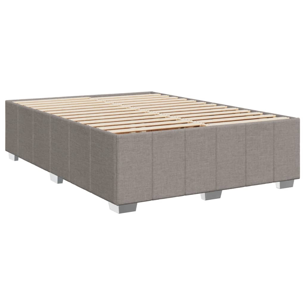 Sommier à lattes de lit avec matelas Taupe 140x190 cm Tissu - XIOS
