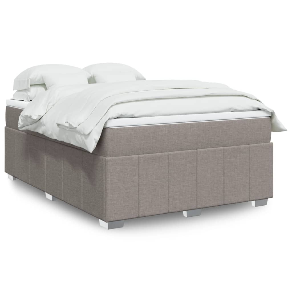 Sommier à lattes de lit avec matelas Taupe 140x190 cm Tissu - XIOS